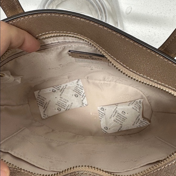 Kate Spade Purse Glimmer Satchel Crossbody Handbag Gold Glitter Small New NWT - Picture 9 of 10